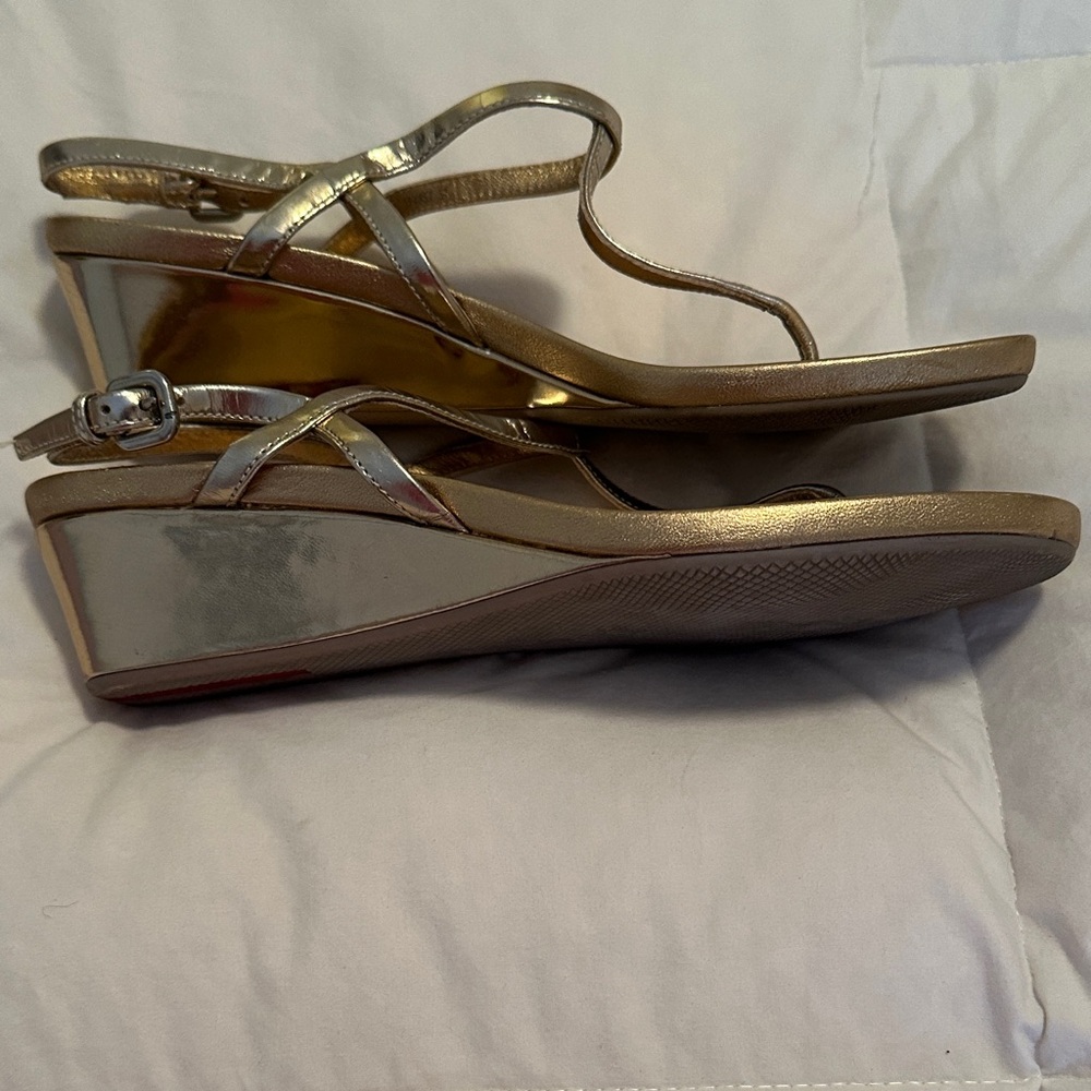 Prada Metallic Gold and Silver Sandals - Picture 2 of 4